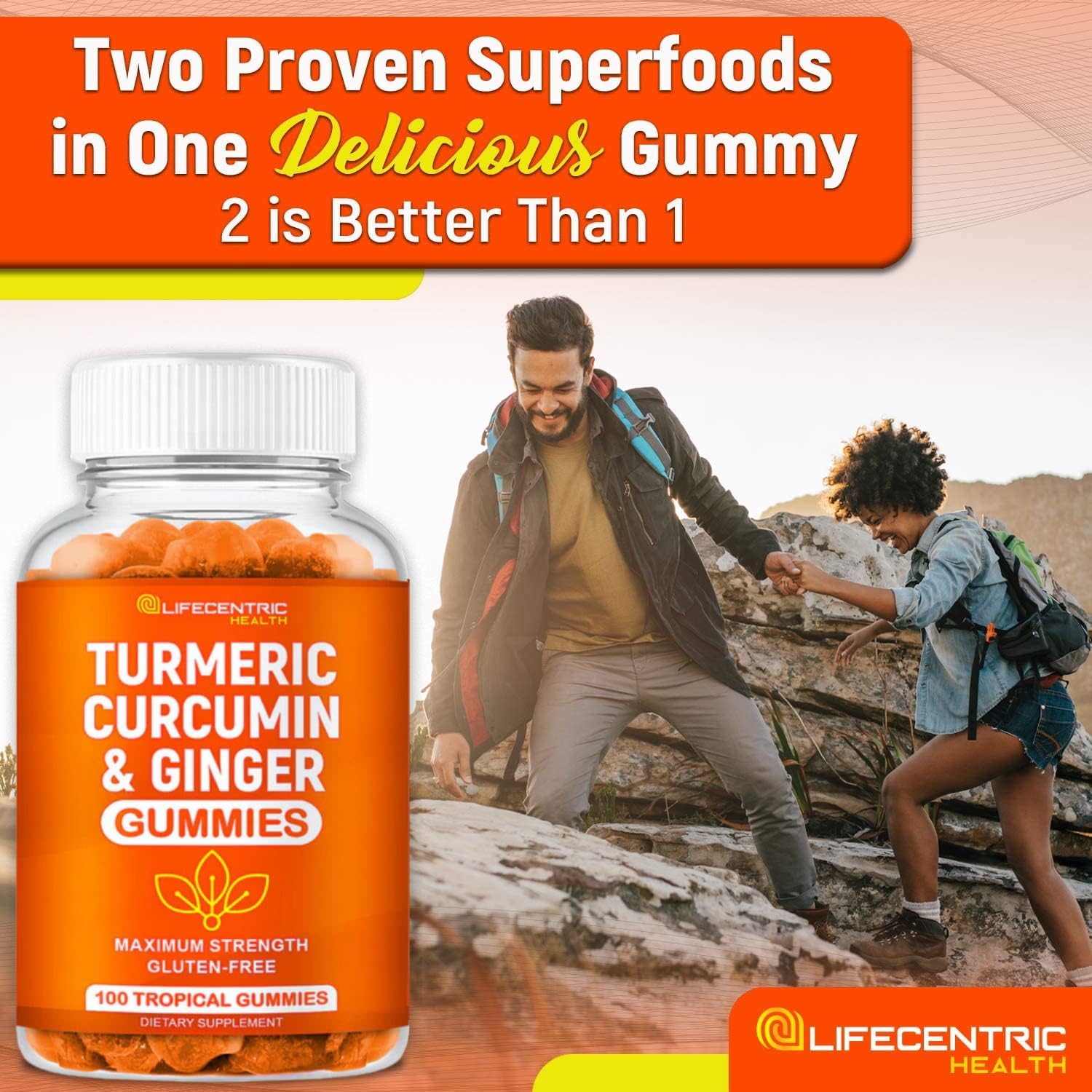 Turmeric Gummies for Adults and Kids | Max Strength Turmeric and Ginger Supplement | Vegan Organic Natural Turmeric Curcumin Gummies for Overall Health | Best Turmeric Supplement with Ginger : Health & Household