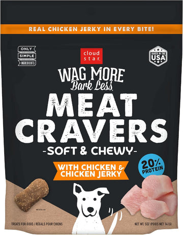 Cloud Star Wag More Bark Less Meat Cravers Soft Chews Dog Treats, Chicken 5 Oz. Bag