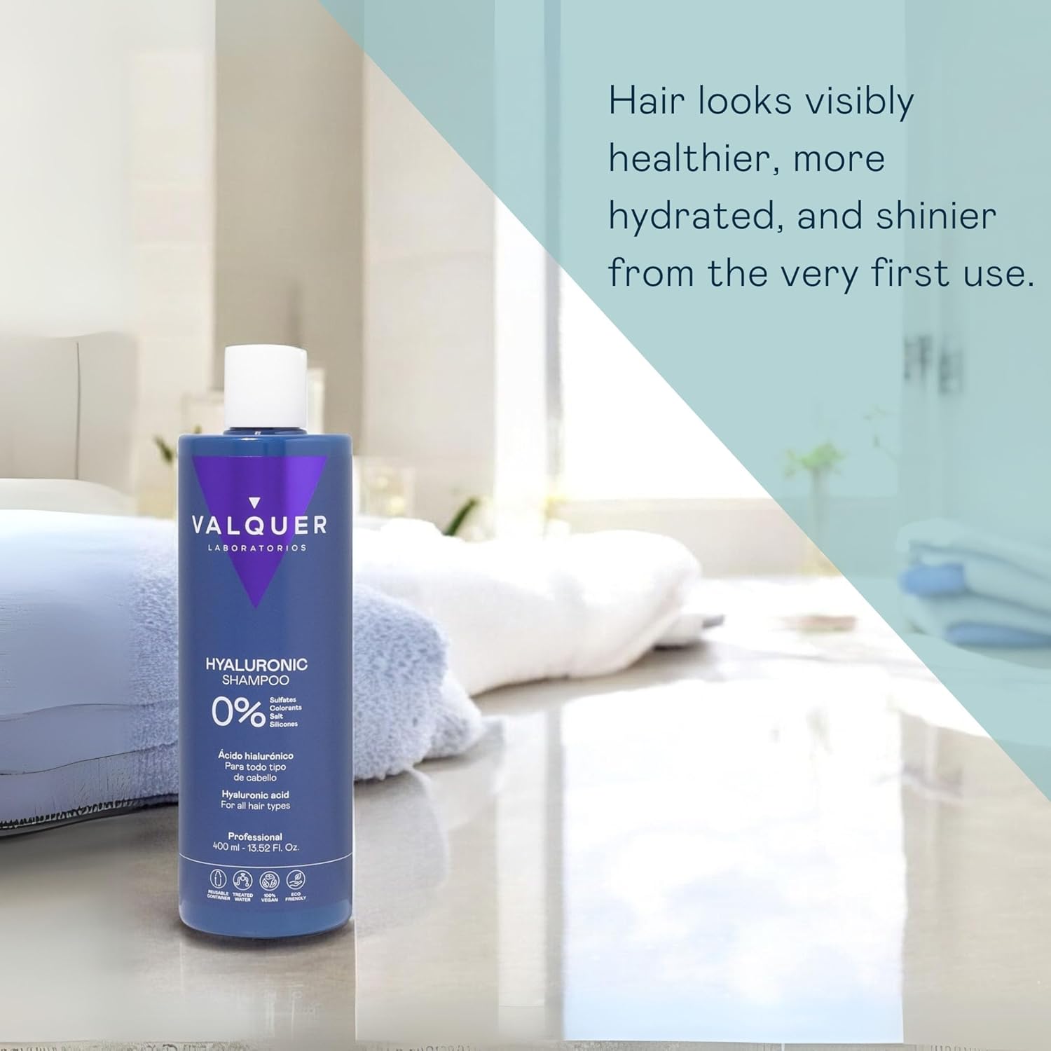 Valquer Hyaluronic Acid Repair Shampoo. Zero% Hair Treatment with Panthenol, Keratin, and Aloe Vera. Moisturizes and Protects Damaged and Dry Hair. Revitalizing and Vegan. All hair types. 400 ml : Amazon.co.uk: Beauty