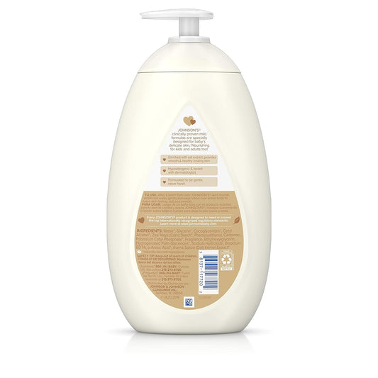 Johnson's Moisturizing Baby Body Lotion with Vanilla & Oat Extract for Dry Skin, 27.1 fl. Oz