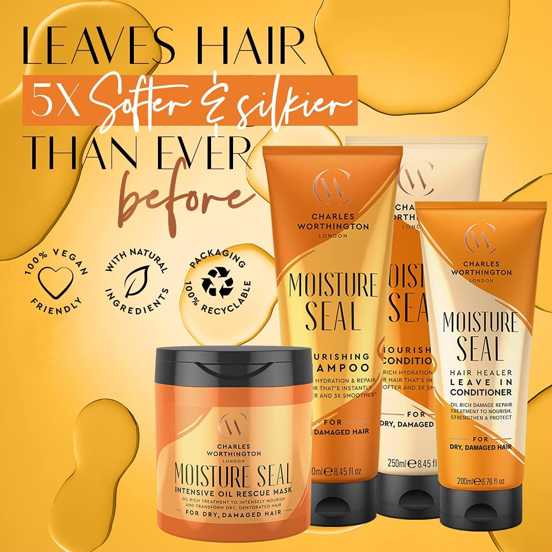 Charles Worthington Moisture Seal Duo, Shampoo and Conditioner Set, Haircare Routine for Moisture and Hydration, For Dry Hair, 2 x 250 ml : Amazon.co.uk: Beauty