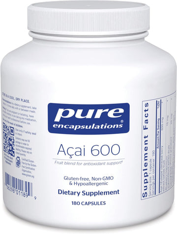 Pure Encapsulations Acai 600 | Berry Supplement For Fiber, Immune Support, Antioxidants, And Flavonoids* | 180 Capsules