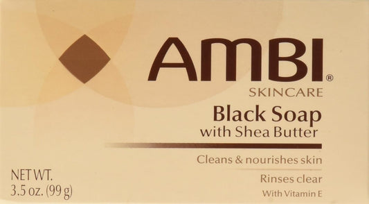 Ambi Skincare Black Soap With Shea Butter, 3.5 Oz (Pack Of 2)