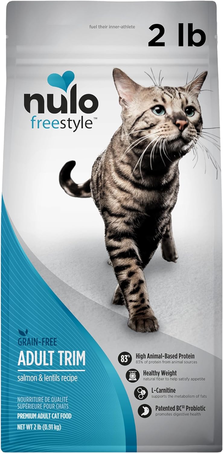 Nulo Freestyle Adult Trim Cat Food, Supports Weight Management, Premium Grain-Free Dry Small Bite Kibble, All Natural Animal Protein Recipe with BC30 Probiotic for Digestive Health Support
