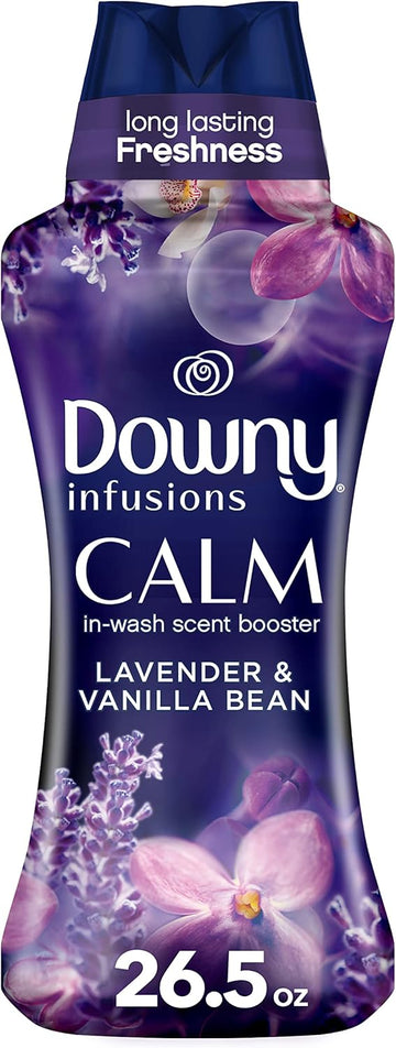 Downy Infusions Laundry Scent Booster Beads For Washer, Calm, Lavender & Vanilla Bean, 26.5Oz, Use With Fabric Softener