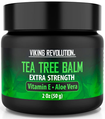 Viking Revolution Tea Tree Oil Cream - Super Balm Athletes Foot Cream - For Eczema, Jock Itch, Ringworm, Nail Treatment - Soothing Skin Moisturizer For Itchy, Scaly, Cracked Skin, 2 Ounce (Pack Of 1)