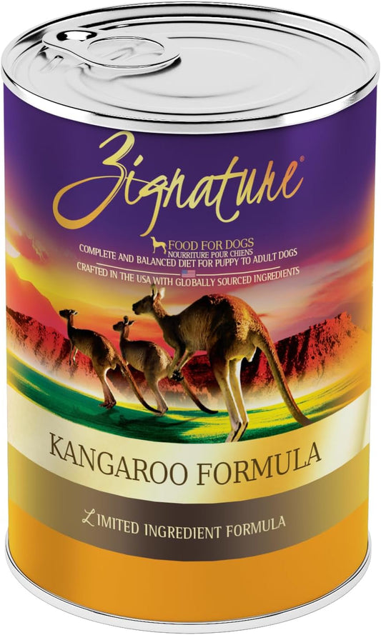 Zignature Kangaroo Formula Wet Dog Food 13oz, case of 12