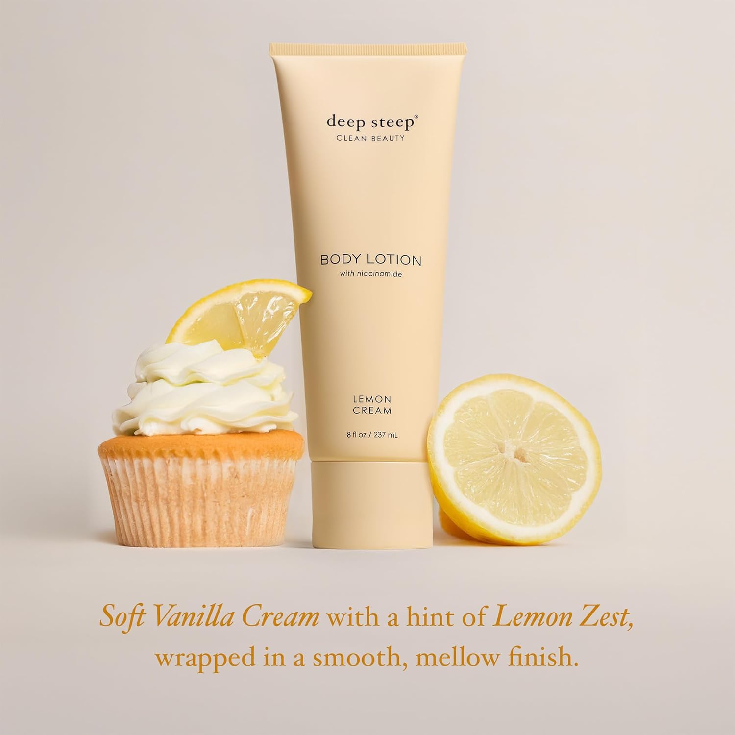 Deep Steep Body Lotion, Lemon Cream, 8 Oz – Moisturizer With Coconut Oil, Shea Butter, Argan Oil, Aloe Vera & Niacinamide – Vegan, Clean Beauty, Daily Skin Hydration : Beauty & Personal Care