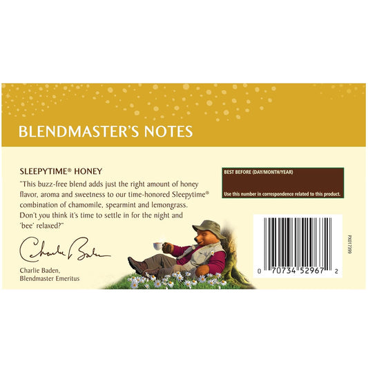 Celestial Seasonings Herbal Tea, Sleepytime Honey, Caffeine Free Sleep Tea, 20 Tea Bags (Pack Of 6)