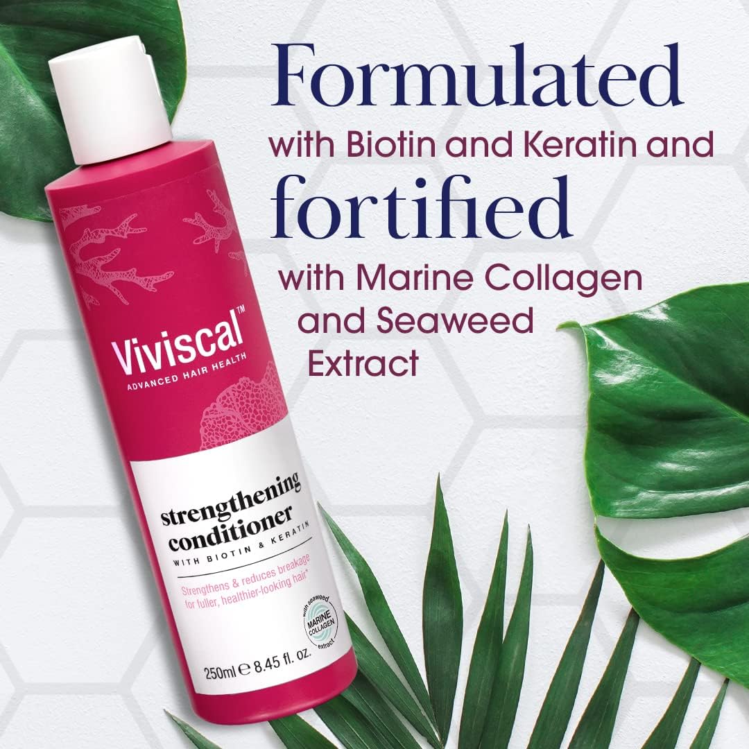 Viviscal Thickening Shampoo For Naturally Thicker & Fuller Looking Hair - With Biotin, Keratin & Marine Collagen Extract - Paraben Free, For All Hair Types, 250 Ml