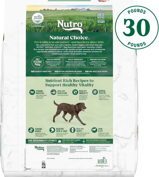 Nutro Natural Choice Adult Large Breed Dry Dog Food, Lamb and Brown Rice Recipe, 30 lbs
