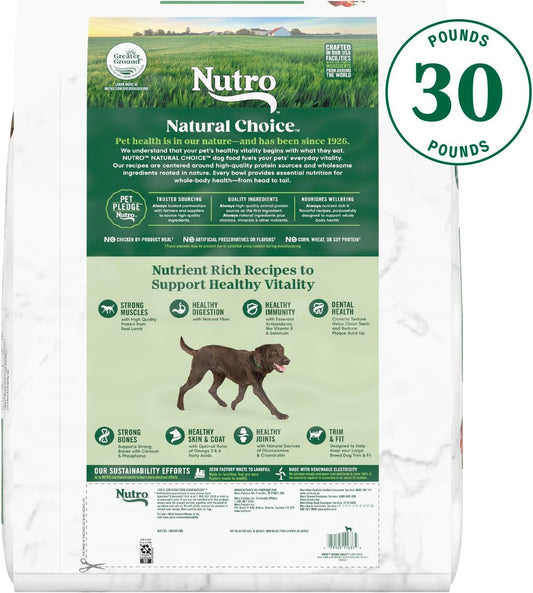 Nutro Natural Choice Adult Large Breed Dry Dog Food, Lamb And Brown Rice Recipe, 30 Lbs