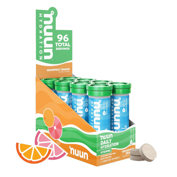 Nuun Hydration Vitamins Electrolyte Tablets + Vitamins, Grapefruit Orange, 8 Pack (96 Servings)