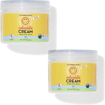 California Baby Calendula Cream | Ultra-Soothing Baby Face Cream | 100% Plant-Based | Organic Calendula + Aloe Vera | Lavender Scent | Baby Lotion For Sensitive Skin | 2 Oz (Pack Of 2)