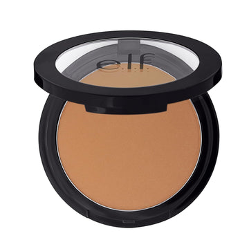 E.L.F. Primer-Infused Bronzer, Long-Wear, Matte, Bold, Lightweight, Blends Easily, Contours Cheeks, Forever Sun Kissed, All-Day Wear, 0.35 Oz