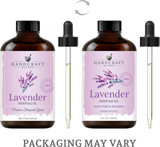 Handcraft Blends Lavender Essential Oil - Huge 4 Fl Oz - 100% Pure And Natural - Premium Grade With Glass Dropper