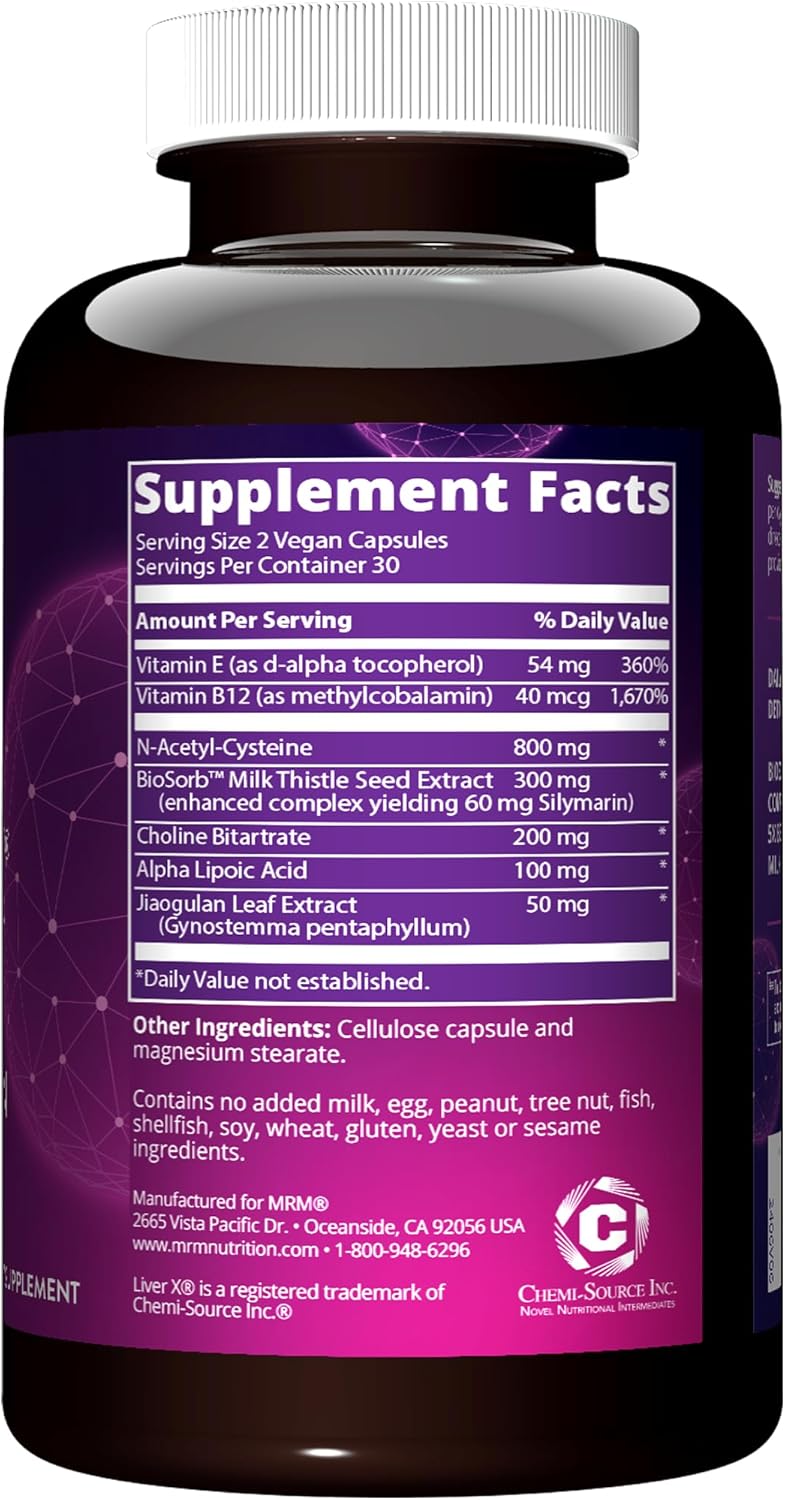 Mrm Nutrition Liver X®| Detoxification | Daily Liver Support | Antioxidants | Biosorb™ Milk Thistle Complex With 5X Absorption | 30 Servings : Health & Household