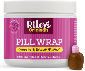 Riley'S Pill Wrap For Dogs - Delicious Cheese & Bacon Flavored Pill Paste /Wrap Pills, Capsules, Tablets In A Pocket Or Pouch To Mask The Taste & Make Pill Time Fun - 4.2 Oz