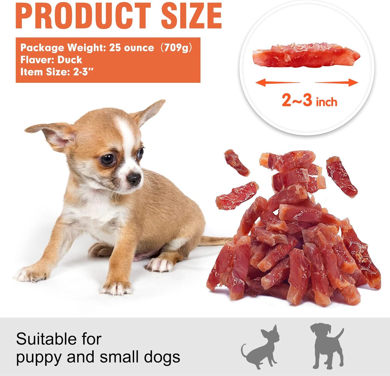 MON2SUN Dog Treats Rawhide Free Duck Wrapped Sweet Potato Dog Snacks, Gluten & Grain Free Dog Treats for Puppy and Small Dogs, (Duck, 1.56 Pound-Pack of 1) : Pet Supplies
