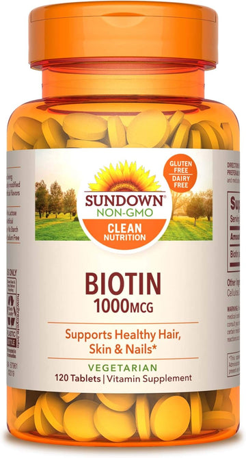 Sundown Biotin 1000 mcg, 120 Tablets (Pack of 3)