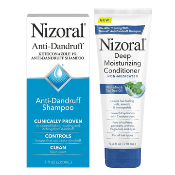 Nizoral Anti-Dandruff Shampoo, 7 Oz + Deep Moisturizing Conditioner, 9.4 Oz Bundle : Beauty & Personal Care