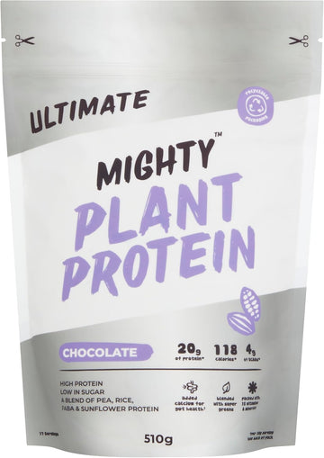 Mighty Ultimate Vegan Protein Powder, Chocolate Flavour, (17 Servings, 510g Bag Without Scoop), Plant Based, Dairy Free Protein Shakes, Added Vitamins, Minerals : Amazon.co.uk: Health & Personal Care