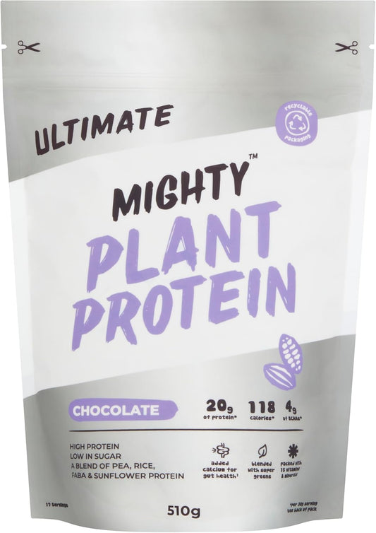 Mighty Ultimate Vegan Protein Powder, Chocolate Flavour, (17 Servings, 510g Bag Without Scoop), Plant Based, Dairy Free Protein Shakes, Added Vitamins, Minerals : Amazon.co.uk: Health & Personal Care