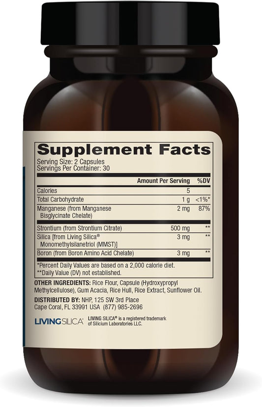 Dr. Mercola Bone Support With Strontium & Boron, 30 Servings (60 Capsules), Dietary Supplement, For Bone & Joint Comfort, Non-Gmo