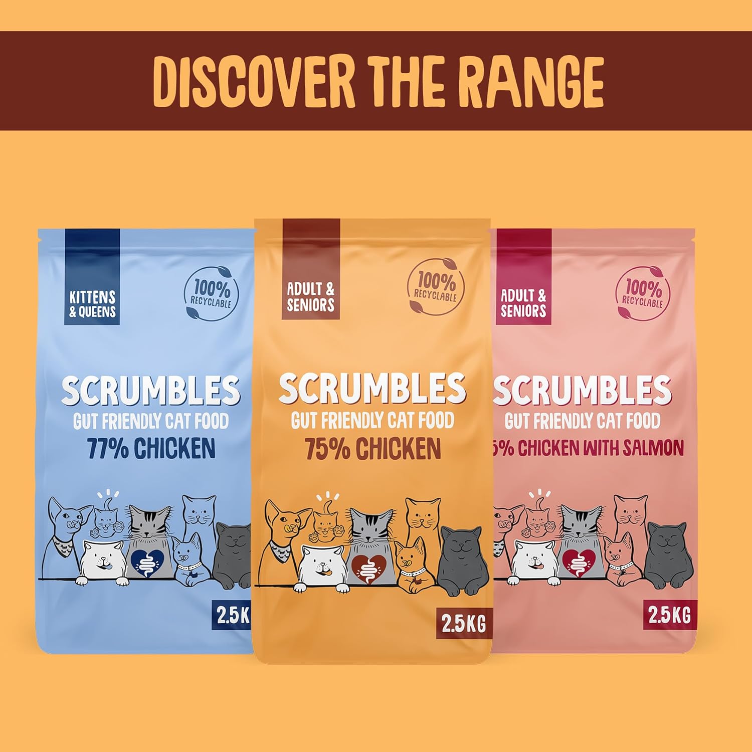 Scrumbles Adult and Senior Cats Dry Food, 750g :Pet Supplies