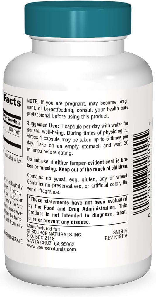 Source Naturals Wellness Transfer Factor 125mg - 30 Capsules