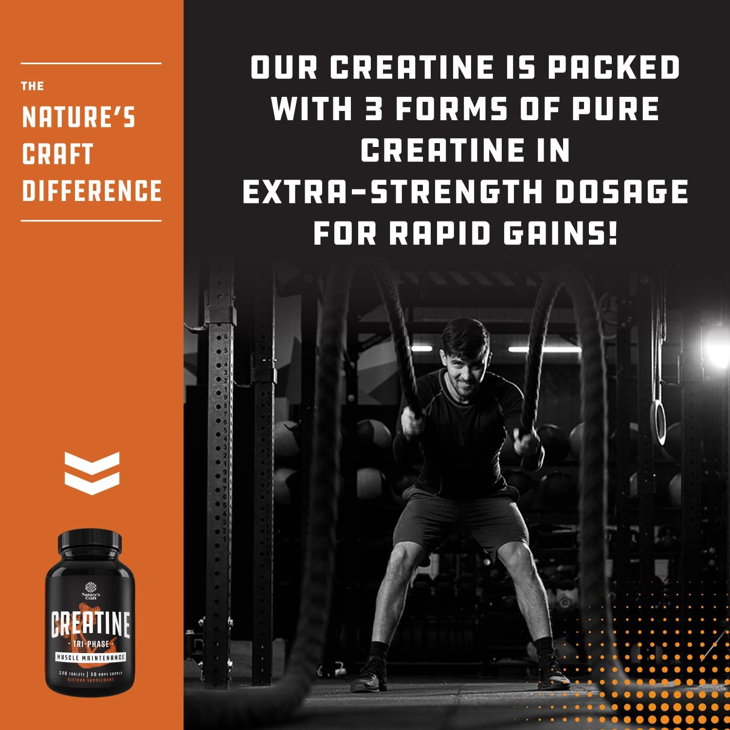 High Strength Tri Phase Creatine Pills - Muscle Mass Gainer and Muscle Recovery Creatine HCL Pyruvate and Creatine Monohydrate Pills - Optimal Muscle Builder Creatine Supplement for Men and Women : Health & Household