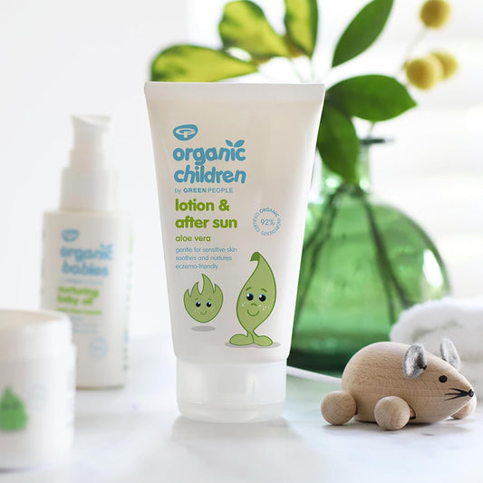 Green People Organic Children Aloe Vera Lotion & After Sun - Natural, Organic For Kids - Aloe Vera, Calendula & Myrrh, 150Ml