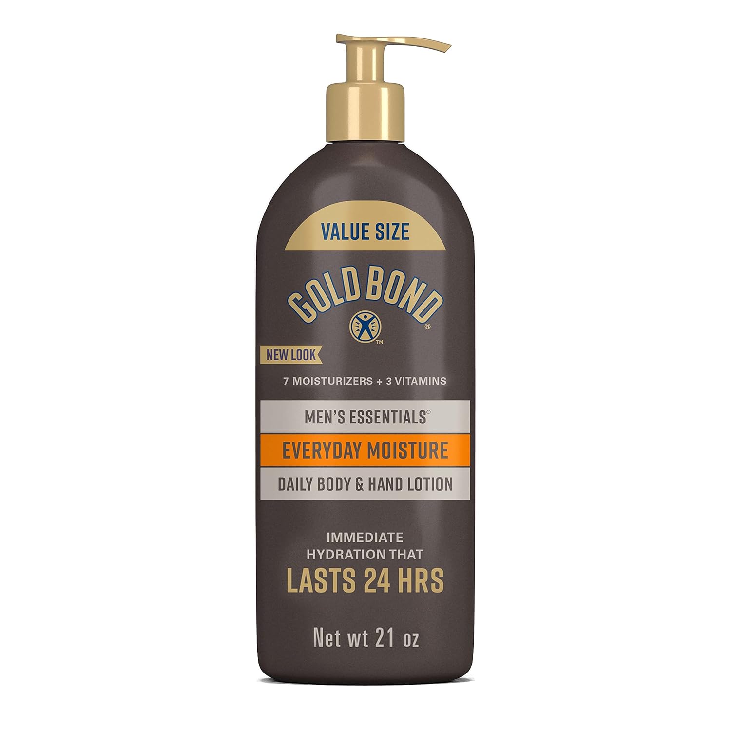 Gold Bond Men'S Essentials Everyday Moisture Daily Body & Hand Lotion, 21 Oz., With Vitamin C