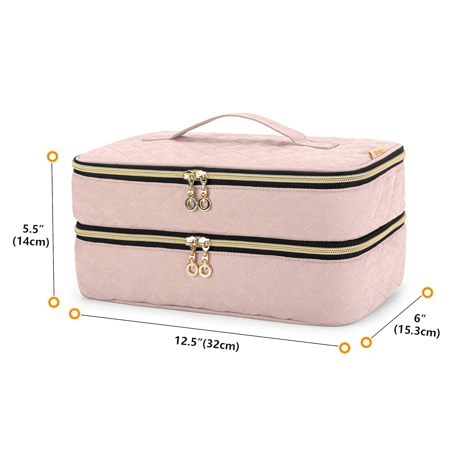Teamoy Double-Layer Travel Storage Bag Compatible With Dyson Supersonic Hair Dryer, Blow Dryer Storage Bag, Portable Travel Organizer Bag For Hair Dryer And Attachments, Misty Rose(Bag Only)
