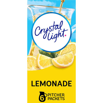 Crystal Light Sugar-Free Lemonade Naturally Flavored Powdered Drink Mix 72 Count Pitcher Packets, 6 Count (Pack Of 12)