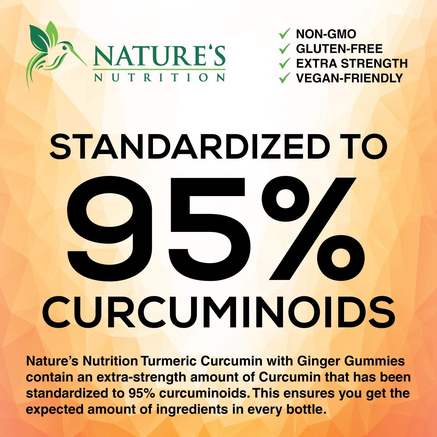 Turmeric Curcumin & Ginger Gummies 95% Curcuminoids with Black Pepper Extract for Max Absorption Joint Support, Nature's Tumeric Herbal Extract Supplement, Vegan Gummy Capsules, Non-GMO - 120 Gummies