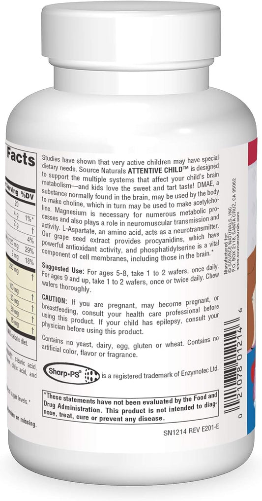 Source Naturals Attentive Child - Healthy Cognitive Nutrients For Acti