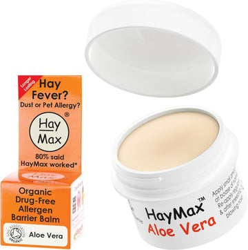 Haymax Allergen Barrier Balm - Aloe Vera 5Ml - Organic, Natural & Non-Drowsy Hay Fever & Allergy Relief Balm - Blocks Pollen, Dust & Other Allergen Particles - Great For Adults, Kids & Pregnant Women