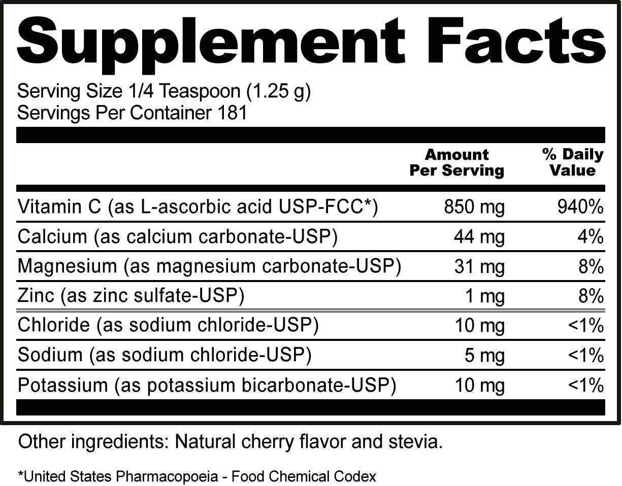 NutriBiotic - Cherry Electro-C Vitamin C & Electrolyte Powder, 8 Oz | 850 Mg Vitamin C Per Serving | Effervescent Electrolyte Recharge | Buffered & Highly Soluble | Non-GMO & Gluten Free : Health & Household