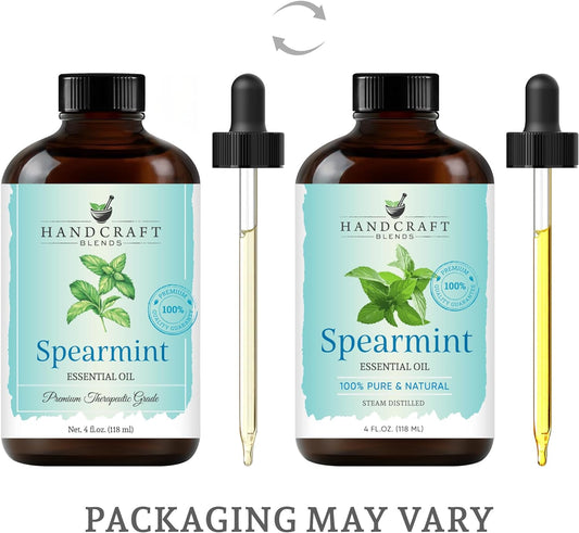 Handcraft Blends Spearmint Essential Oil - Huge 4 Fl Oz - 100% Pure And Natural - Premium Grade With Glass Dropper