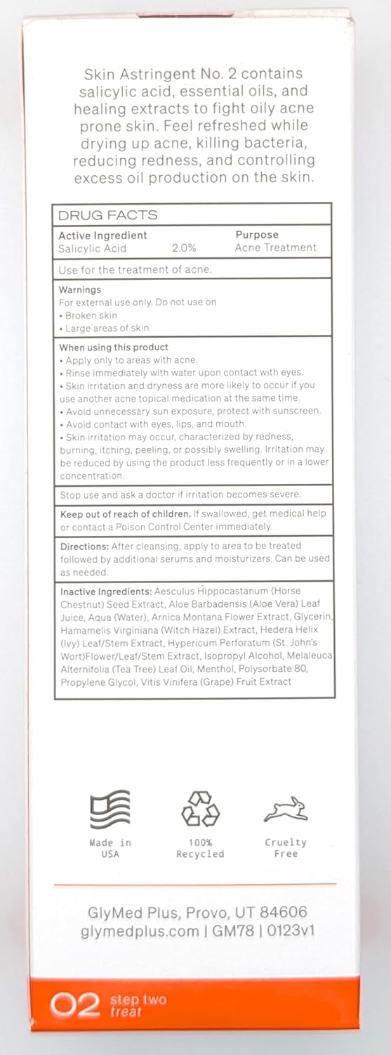 Glymed Plus Serious Action Astringent No. 2 8 Oz : Facial Care Products : Beauty & Personal Care