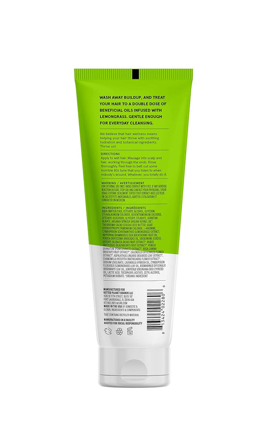 Acure Curiously Clarifying Conditioner & Argan Gently Cleanses, Removes Buildup, Boost Shine & Replenishes Moisture Lemongrass 8 Fl Oz