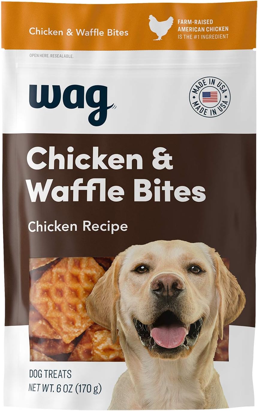 Amazon Brand - Wag Dog Treats Chicken And Waffle Bites 6Oz