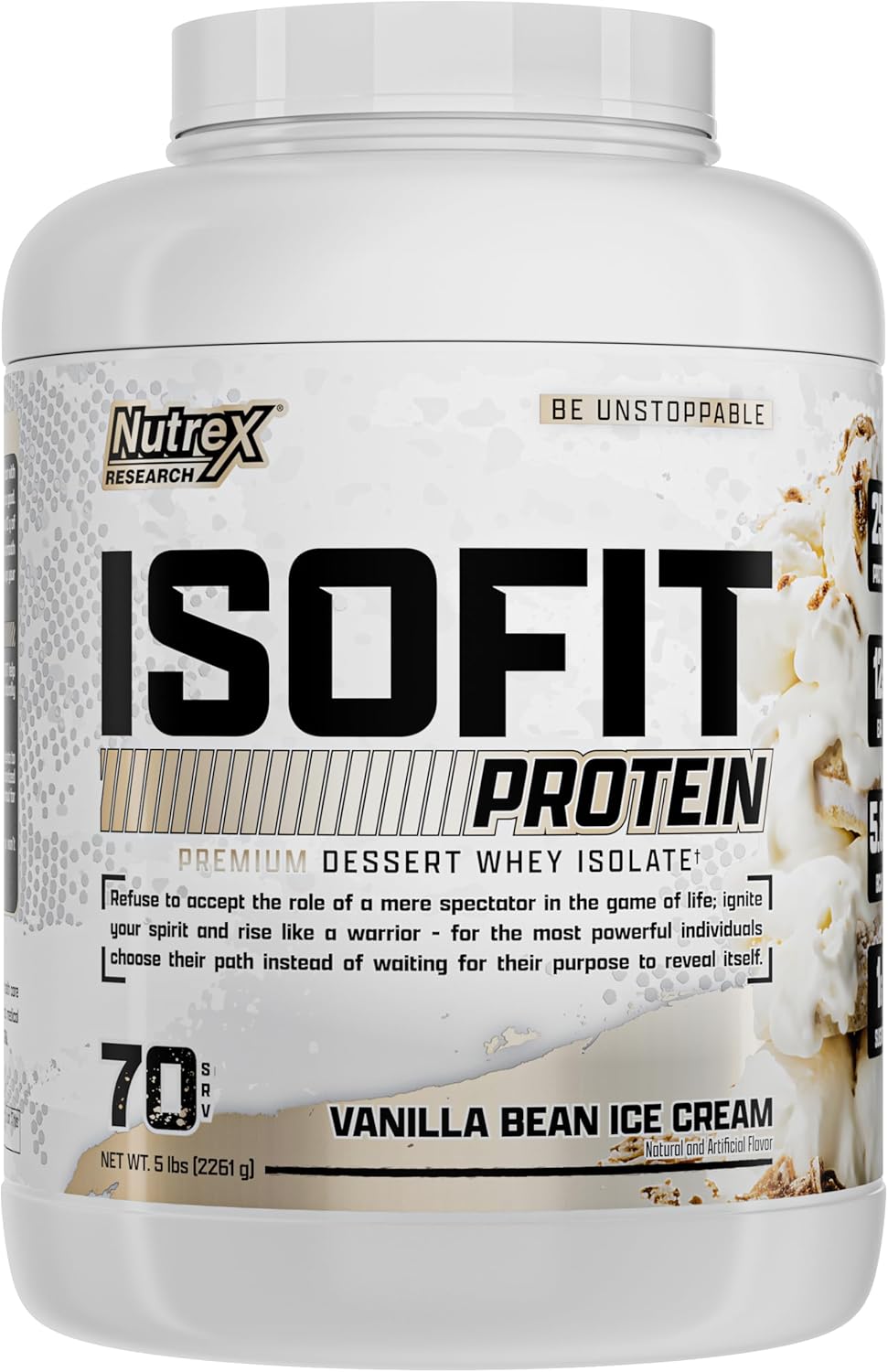 Nutrex Research Isofit Vanilla Whey Isolate Protein Powder 100% Whey Protein Isolate | Muscle Recovery, Naturally High Eaas | Fast Absorbing, Easy Digestion | (Vanilla Bean, 70 Servings)