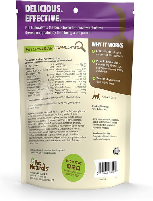 Pet Naturals Daily Multivitamin For Cats With Biotin, Taurine And Arginine, 30 Fish Flavored Chews