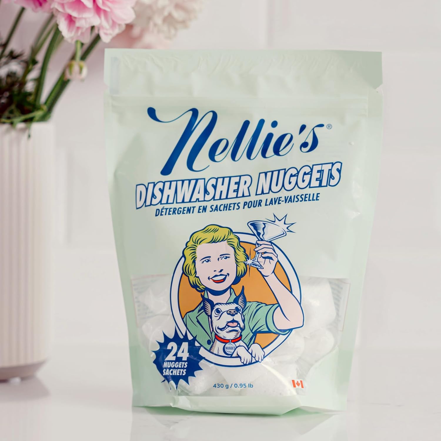 Nellie's Dishwasher Nuggets - Dishwasher Detergent Pods - Plant-Based, Residue-Free, Septic Safe, and Phosphate-Free (24 Pack) : Health & Household