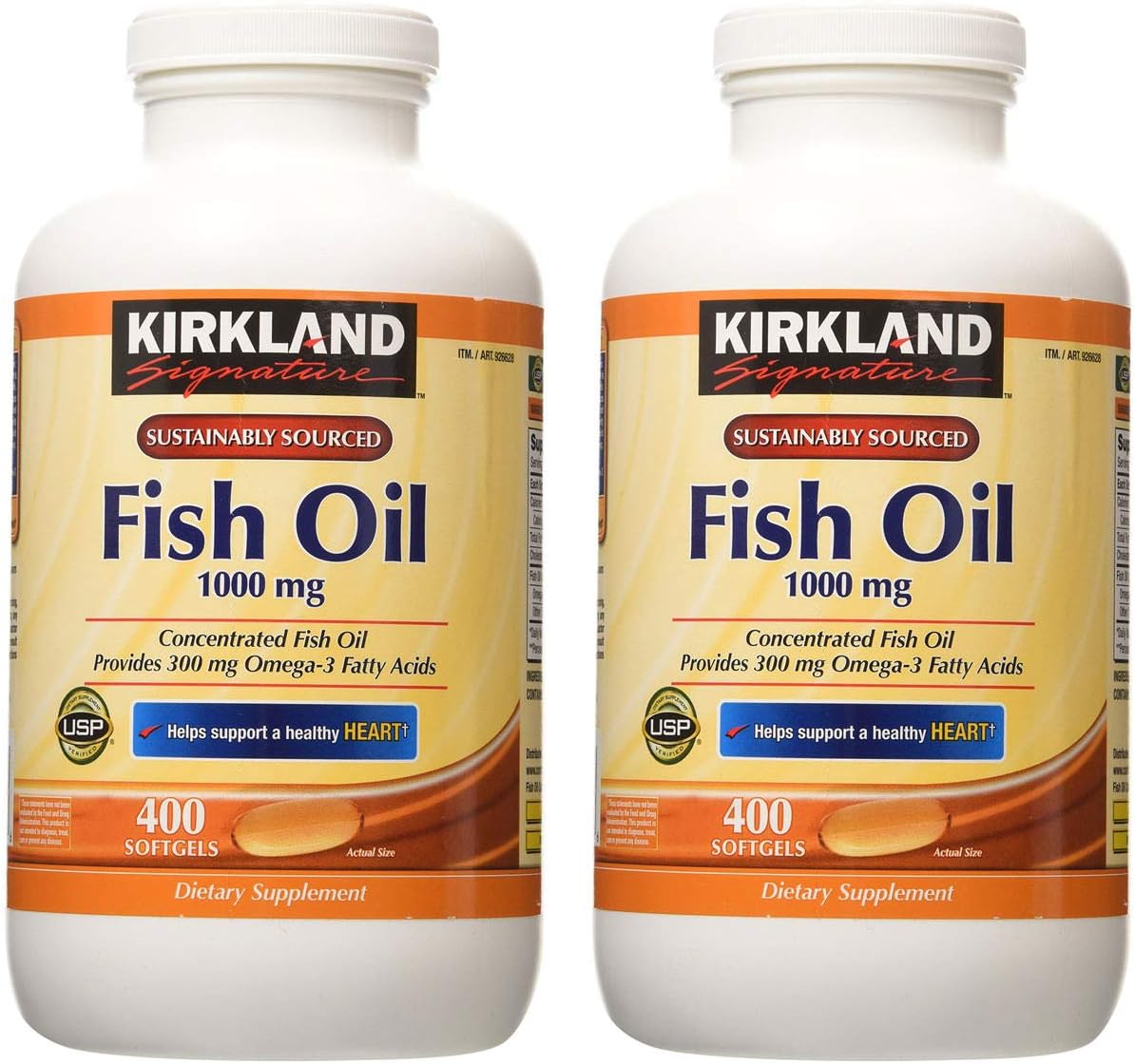 Kirkland Signature hgar Fish Oil Concentrate 2 Pack, 400 Count (Pack of 2)