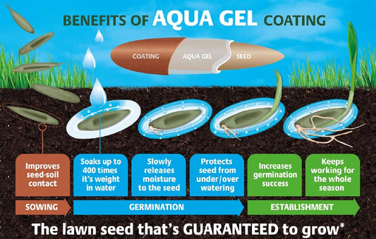 Gro-Sure 20500218 Aqua Gel Coated Smart Grass Lawn Seed, 250 m2, 10 kg, Green?20500218