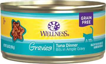 Wellness Complete Health Gravies Natural Grain Free Wet Canned Cat Food, Tuna Dinner In Ample Gravy, 5.5 Ounces (Pack Of 12)