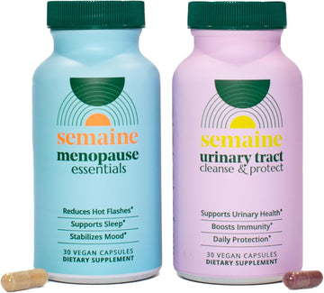 Peri/Menopause + Uti Support Bundle - Ease Hot Flashes & Night Sweats, Prevent & Soothe Utis, Stabilize Mood & Thicken Hair. Clinically Tested | 1 Month Supply